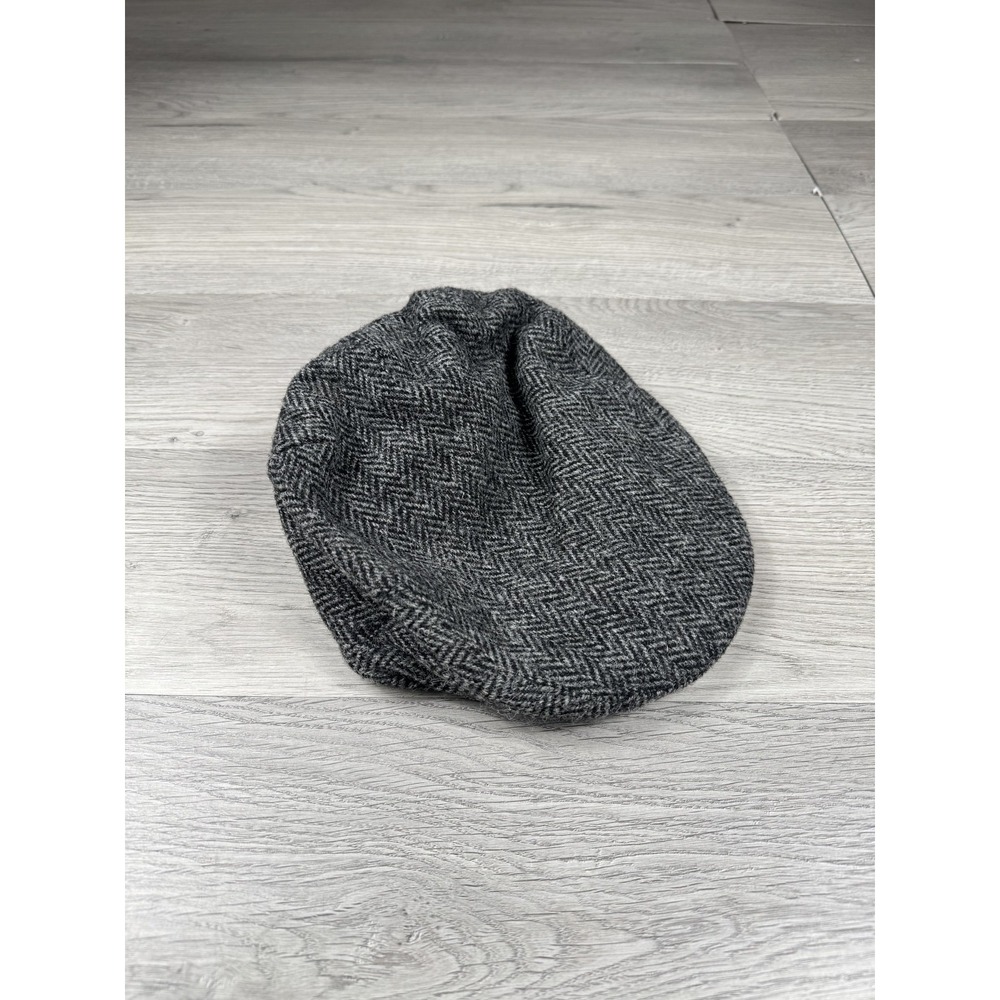Failsworth Millinery Carloway Harris Tweed Baker Boy Cap Wool Gray
